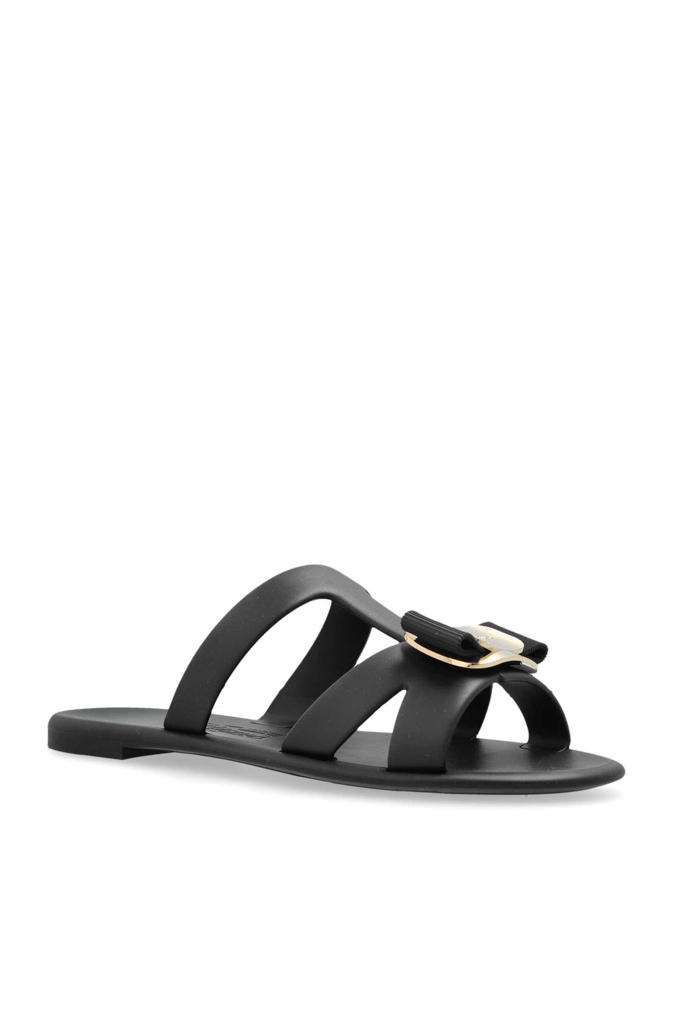 FERRAGAMO Rubber slides with application | Women's Shoes